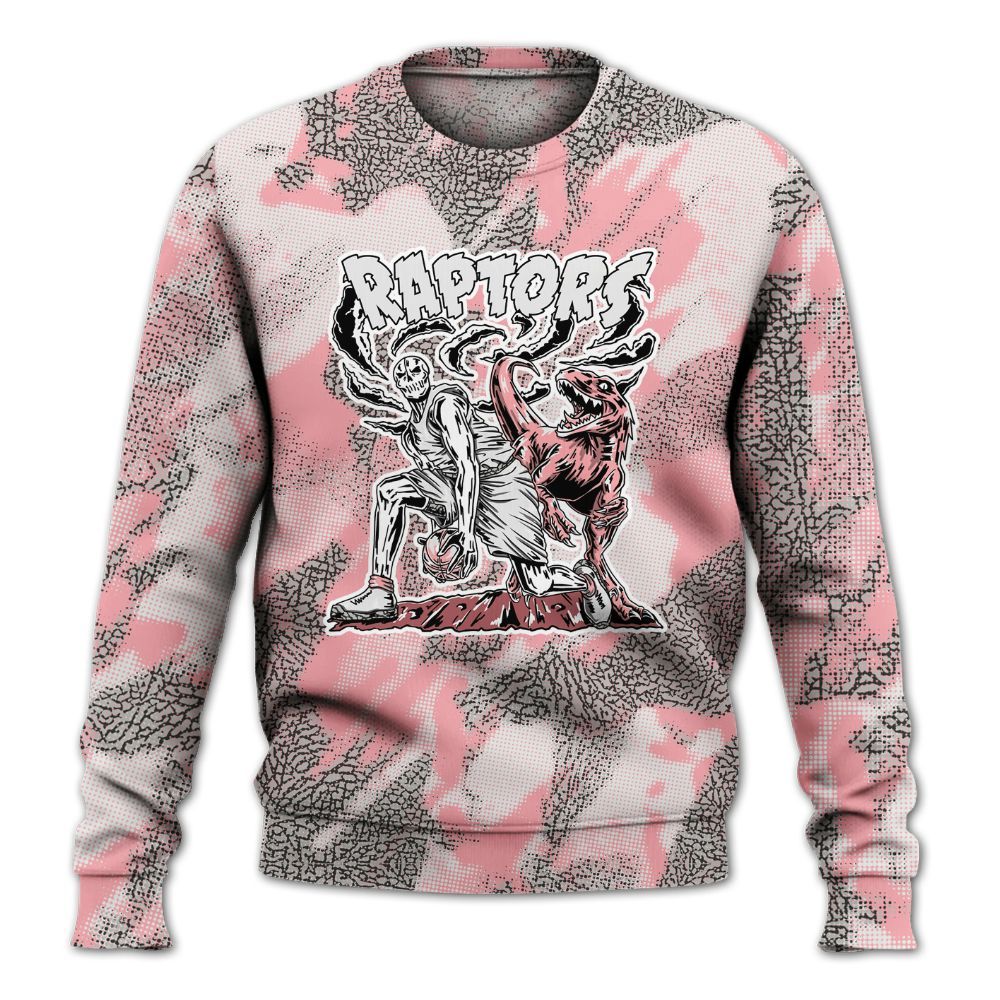 Sweatshirt To Match Retro Wings 3s - Raptors Skeleton Abstract Halftone All Over Print