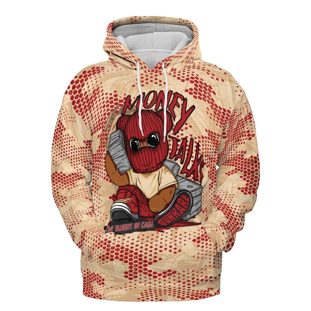 Hoodie To Match Dunk Low Strawberry Waffle Hoodie - Money Talk Bear Banknotes Art Hoodie Unisex