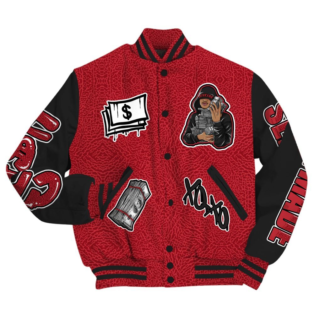 Varsity Jacket To Match High OG Varsity Red 1s - Selfmade All Over Print