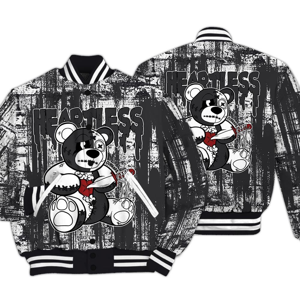 Varsity Jacket To Match White Thunder 4s - Heartless Bear Glitch Art Varsity Jacket Unisex
