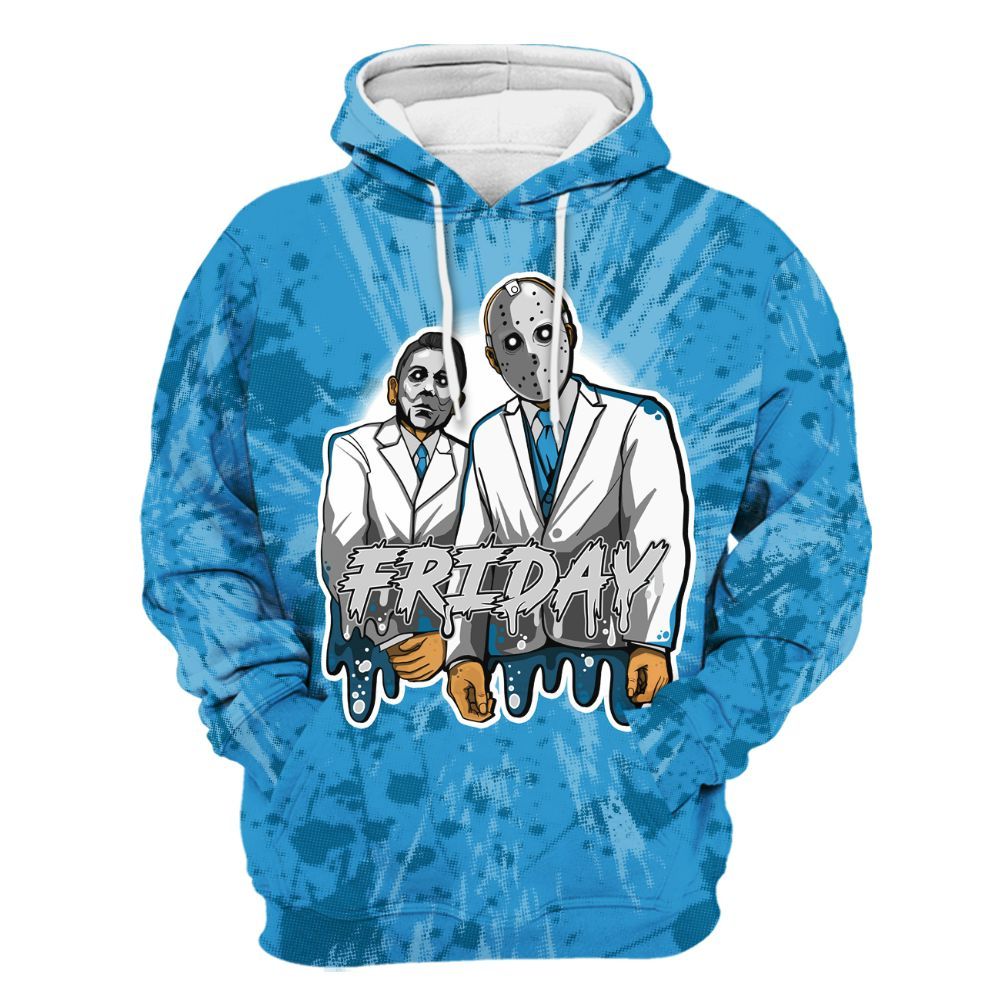 Hoodie To Match Powder Blue 9s - Friday Halloween Graphic Luxury All Over Print