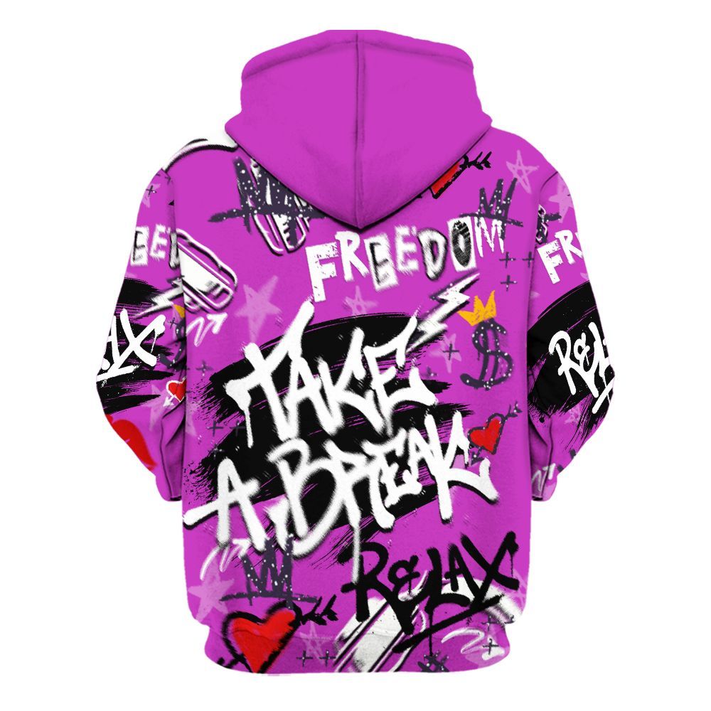 Hoodie To Match Ja 2 Staregazer - Take Break Freedom Graffiti Streetwear All Over Print
