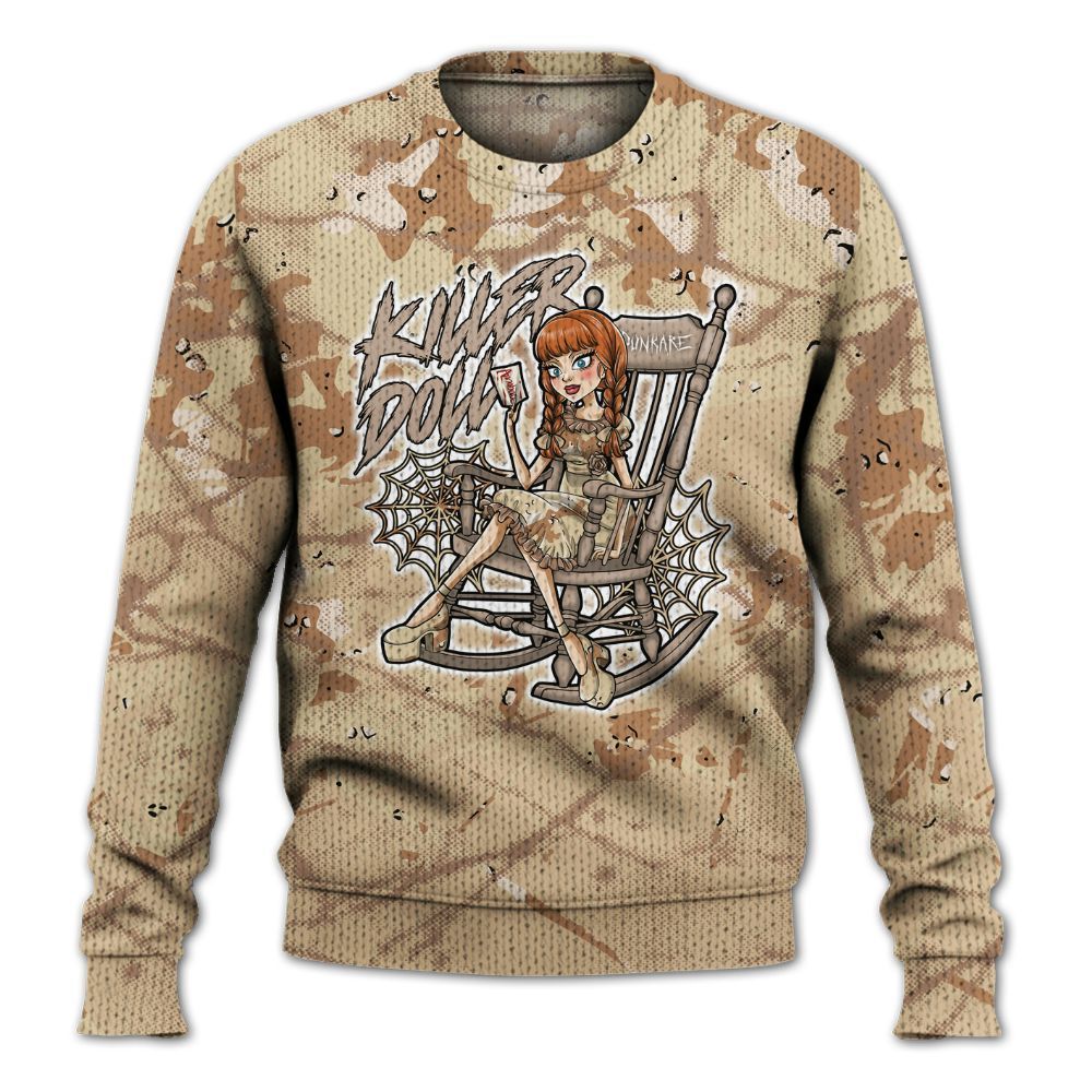 Knitted Sweater To Match Desert Camo 3s - Killer Doll-A Halloween Profound