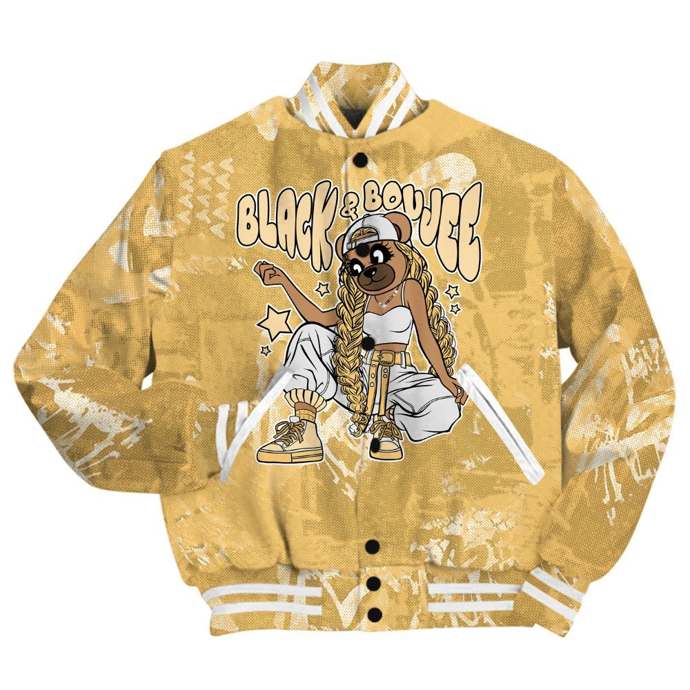 Varsity Jacket To Match Craft Paris 6s Shirt - Boujee Girls Bear Heart Grunge All Over Print