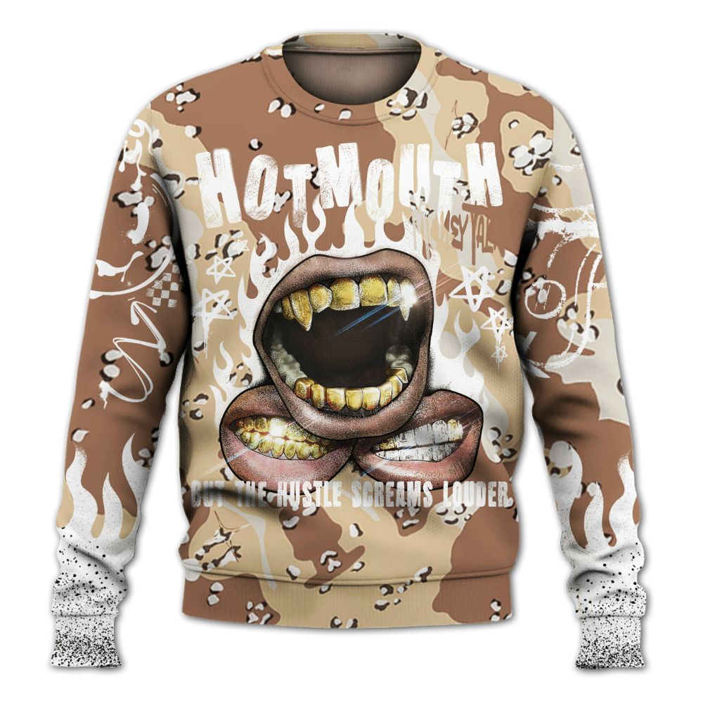 Sweatshirt To Match Desert Camo 3s - Mouth Burning Street Style All Over Print