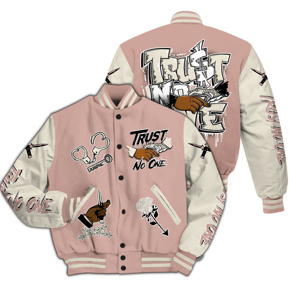 Varsity Jacket To Match Air Force Low 1 Arctic Orange - Trust No One Dripping All Over Print