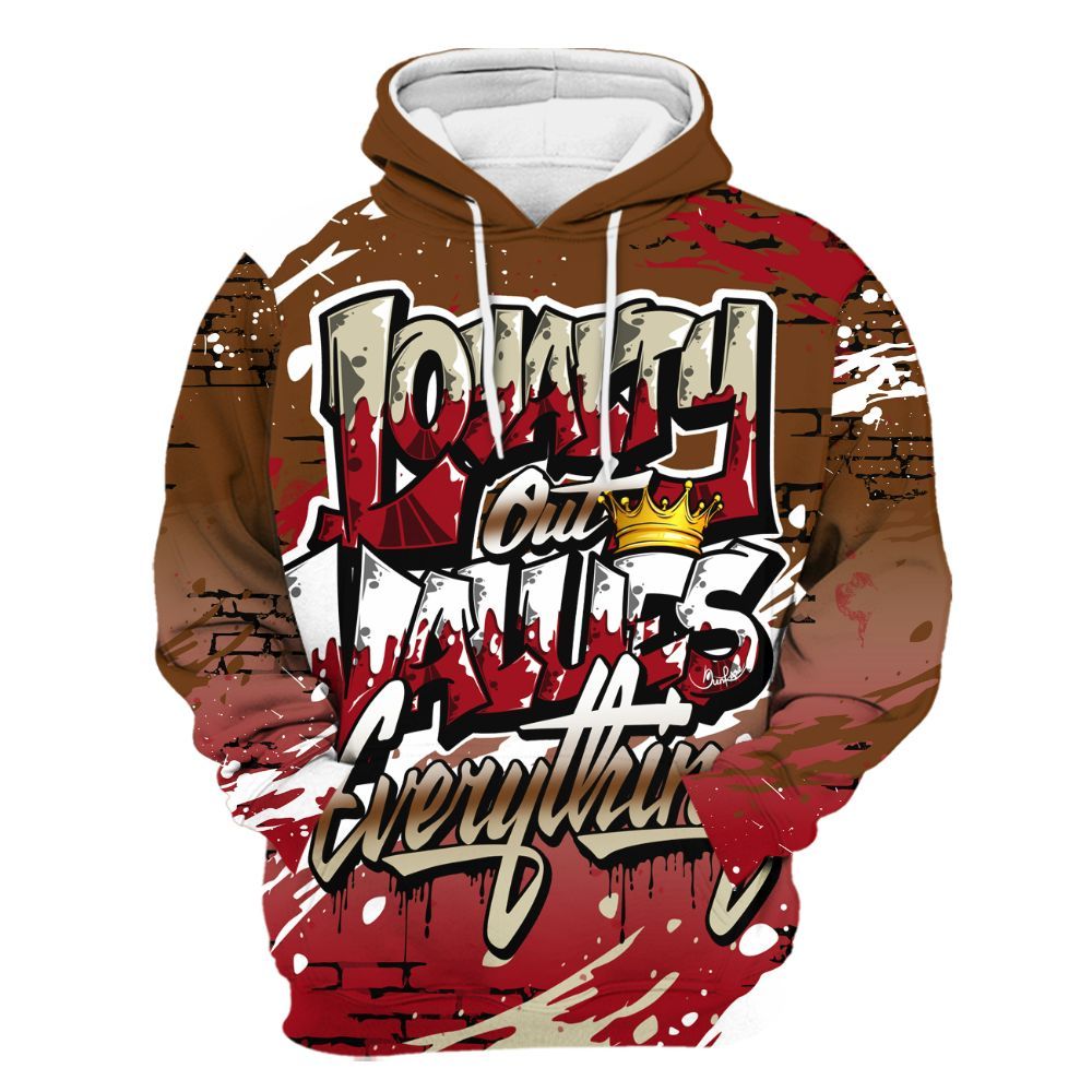 Hoodie To Match Archaeo Brown 5s - Values Of Loyalty Drip All Over Print