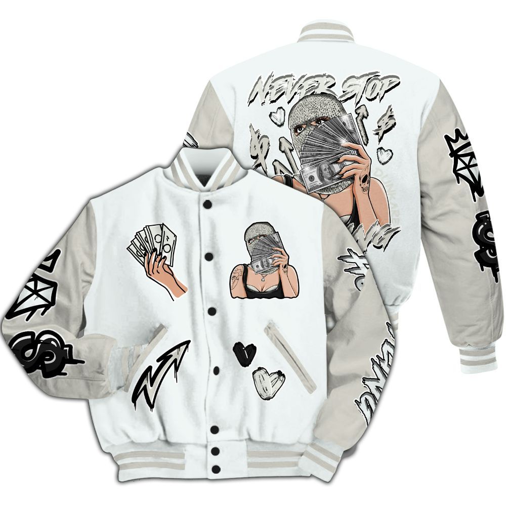 Varsity Jacket To Match Air Max 1 Jacquemus White - Hustling Unique All Over Print