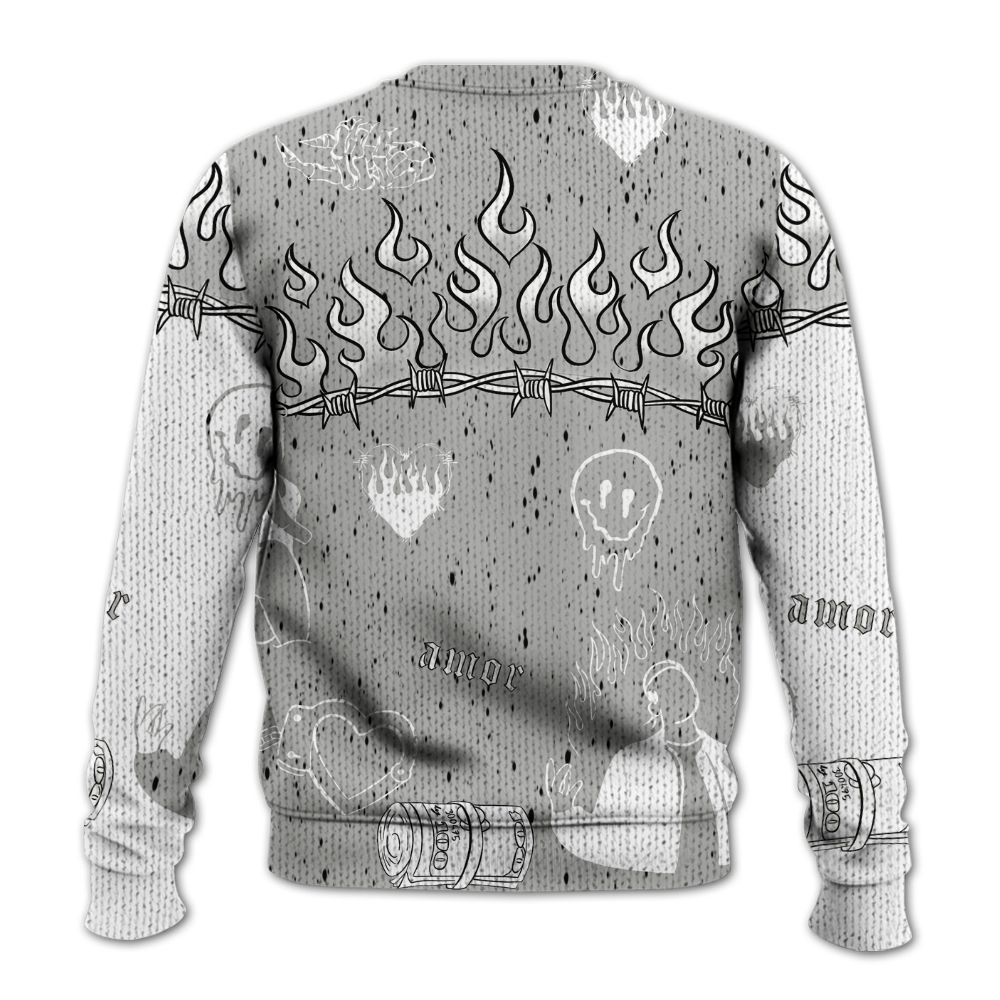 Knitted Sweater To Match Retro White Oreo 4s - Snake Trust No One
