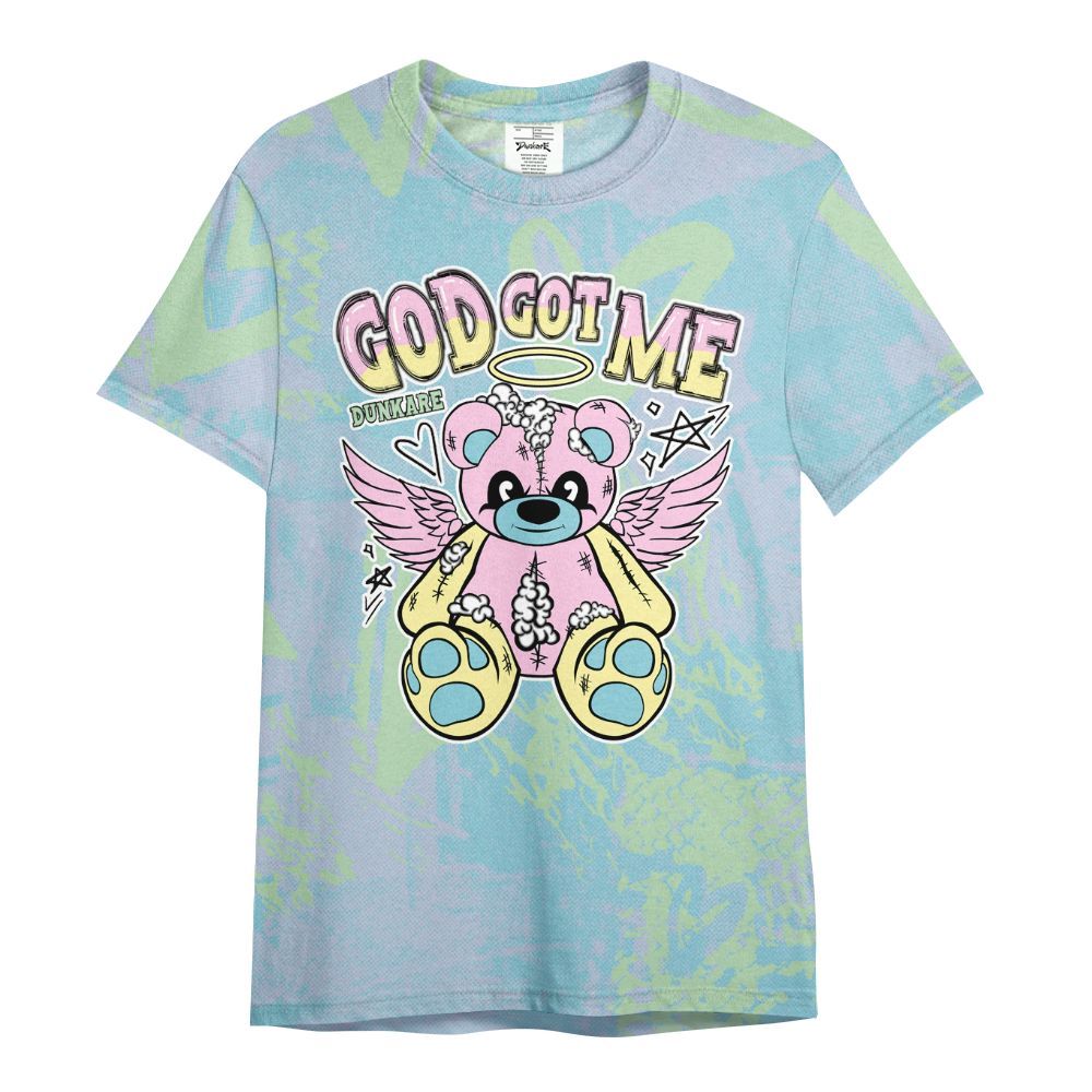 Shirt To Match SB Dunk Low Visty - Gods Guides Me Bear Heart Grunge All Over Print