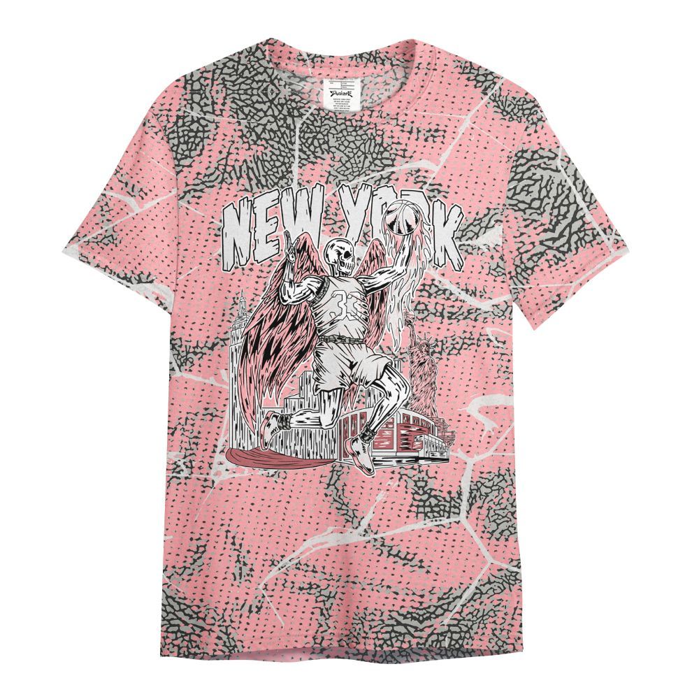 Shirt To Match Retro Wings 3s - Ewing Era Skeleton Crack All Over Print
