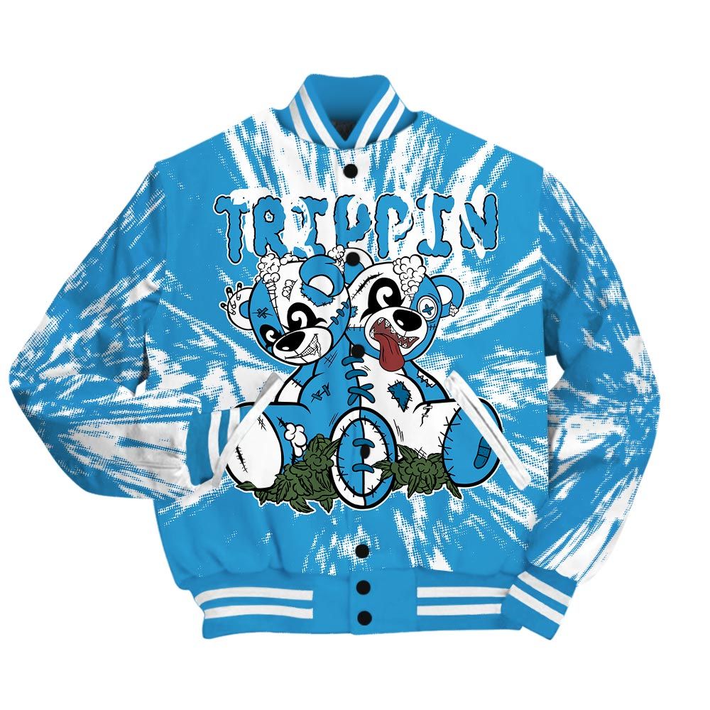 Varsity Jacket To Match Powder Blue 9s - Trippin Bear Luxury Varsity Jacket Unisex
