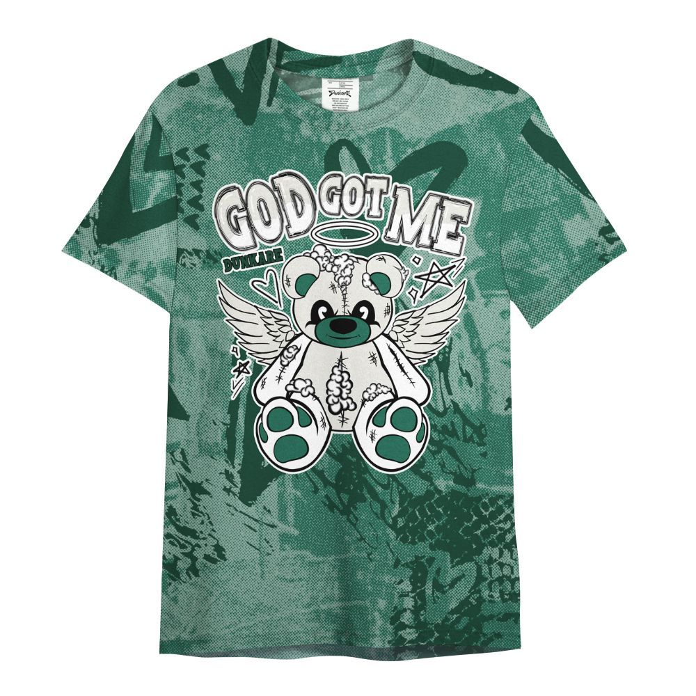 Shirt To Match Oxidized Green 4s - Gods Guides Me Bear Heart Grunge All Over Print