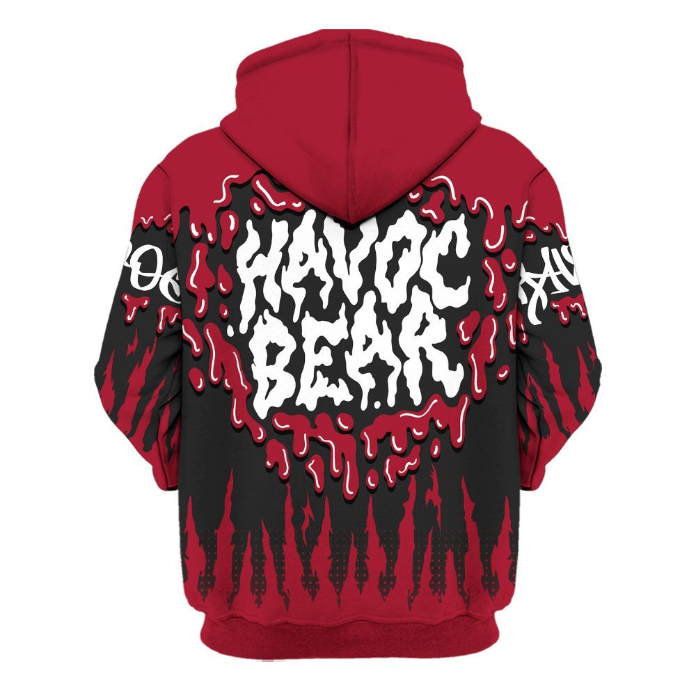 Hoodie To Match High OG Black Toe Reimagined 1s - Havok Bear Dripping All Over Print