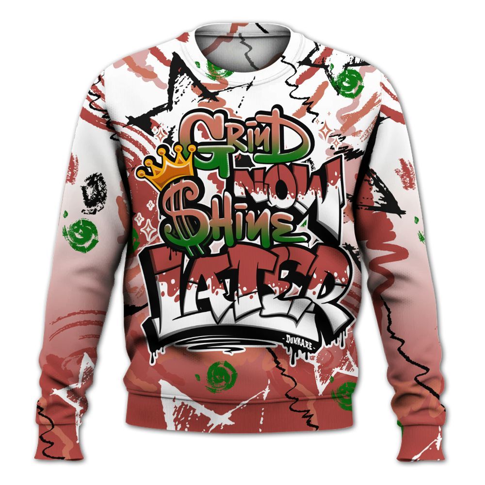 Sweatshirt To Match Dune Red 13s - Grind Shine Later Drip All Over Print