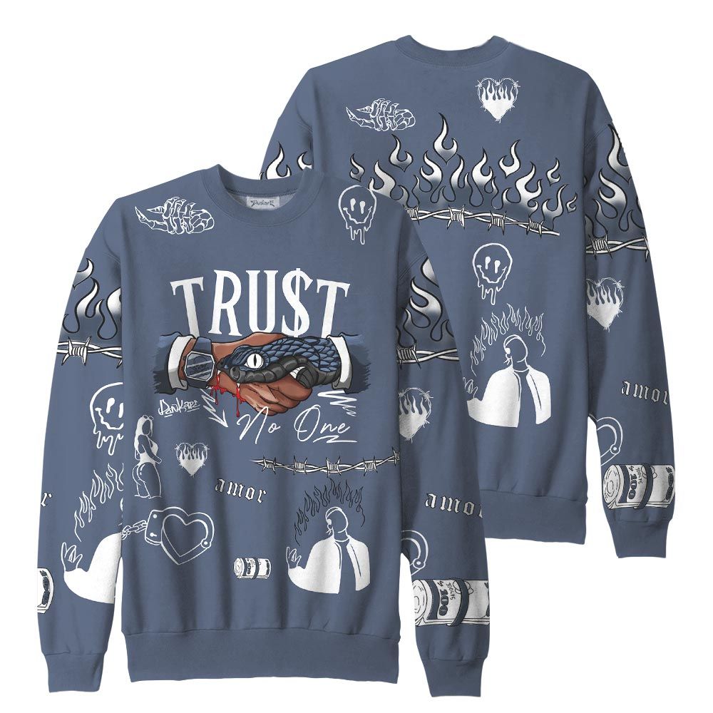 Sweatshirt To Match, Low Diffused Blue 11s Sweatshirt, Snake Trust No One Sweatshirt Outfit 903 NCT