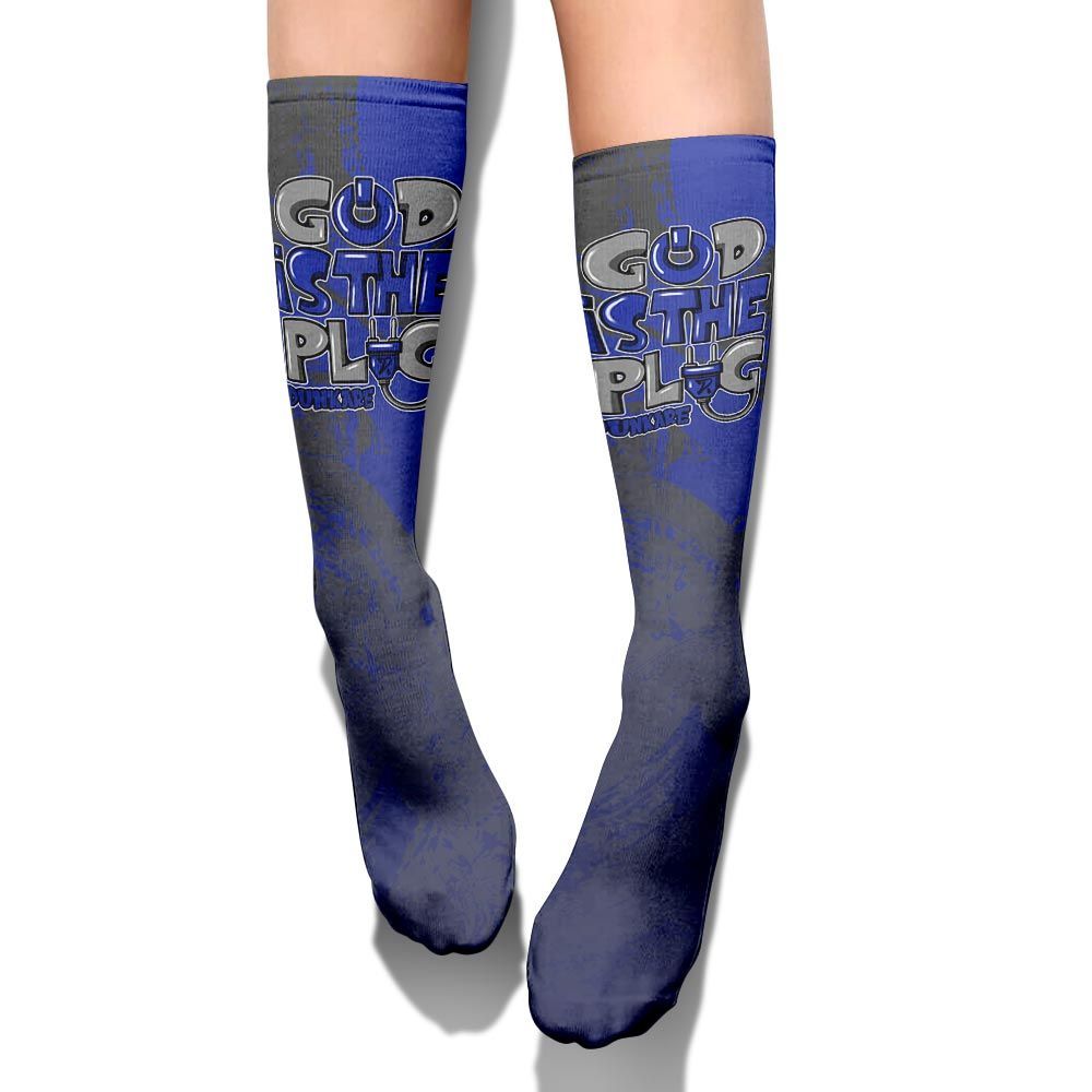 Sock To Match Air Max Plus Black Racer Blue - God Is The Power Cord Circle Splash