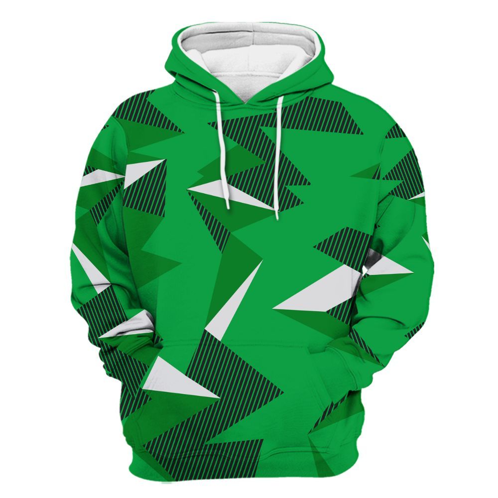 Hoodie To Match Low Lucky Green 1s - Geometric Camouflage Pattern All Over Print