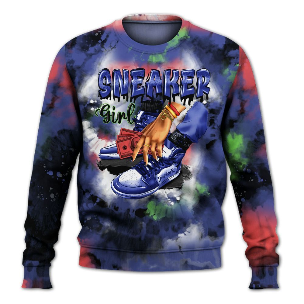 Sweatshirt To Match KD 4 Nerf - SNEAKER Girl Money Drip Tie Dye All Over Print