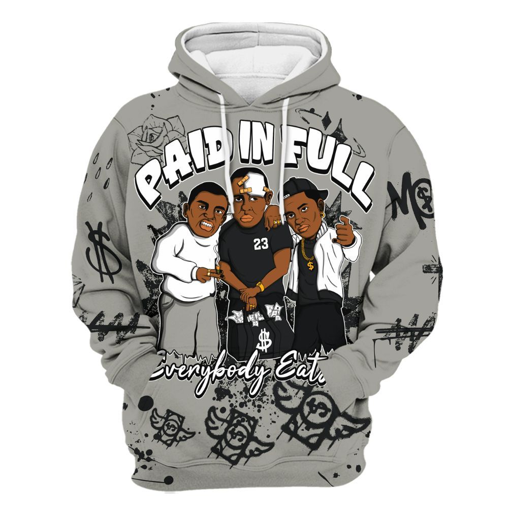 Hoodie To Match High Satin Shadow 1s - Everybody Paid In Full Crayon All Over Print