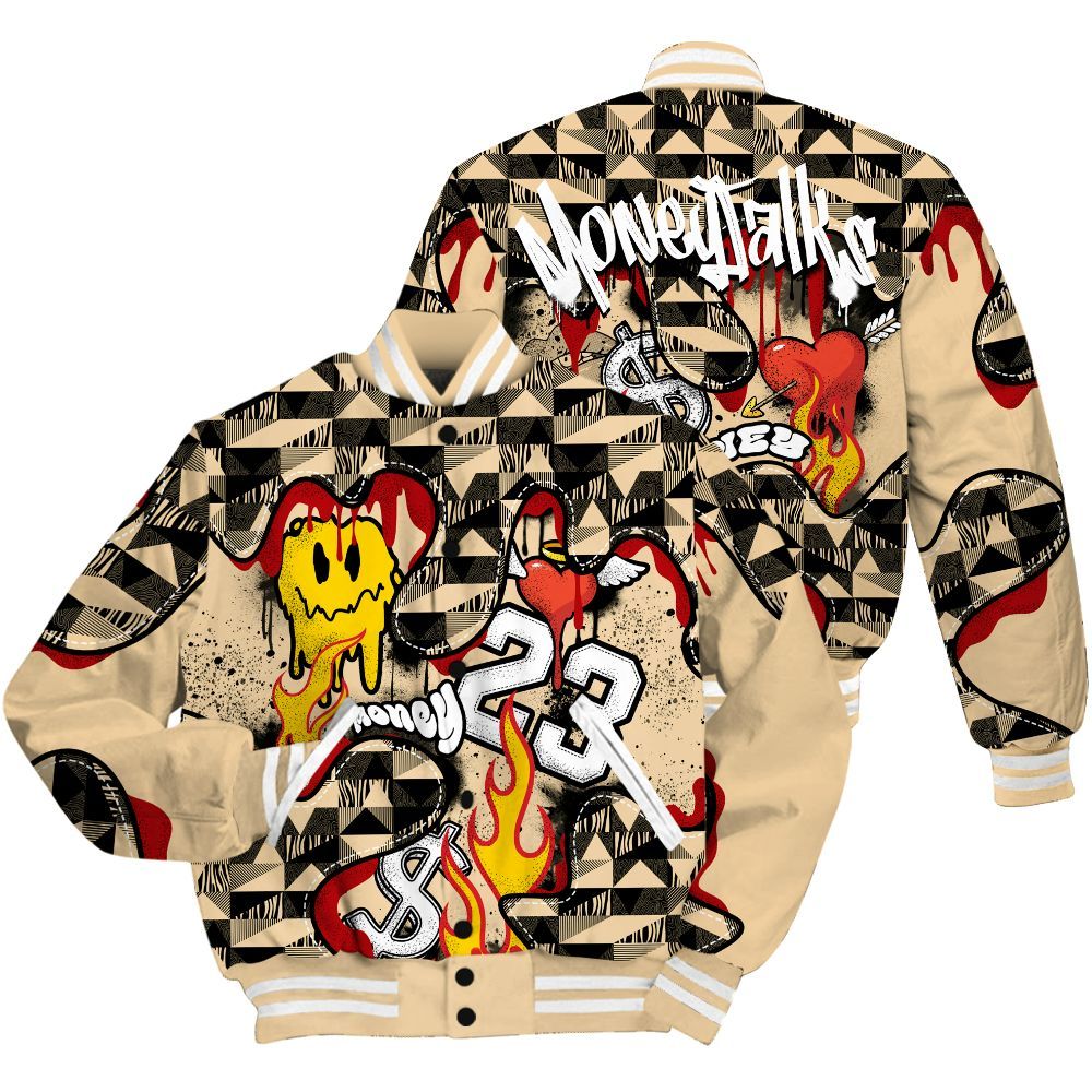 Varsity Jacket To Match Dunk Low Strawberry Waffle - 23 Smile Burning Heart All Over Print