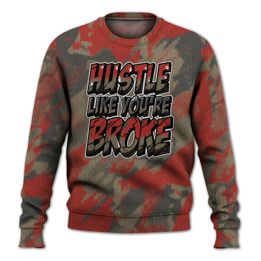 Knitted Sweater To Match Olive 9s - Hustles Like Broke Abstract
