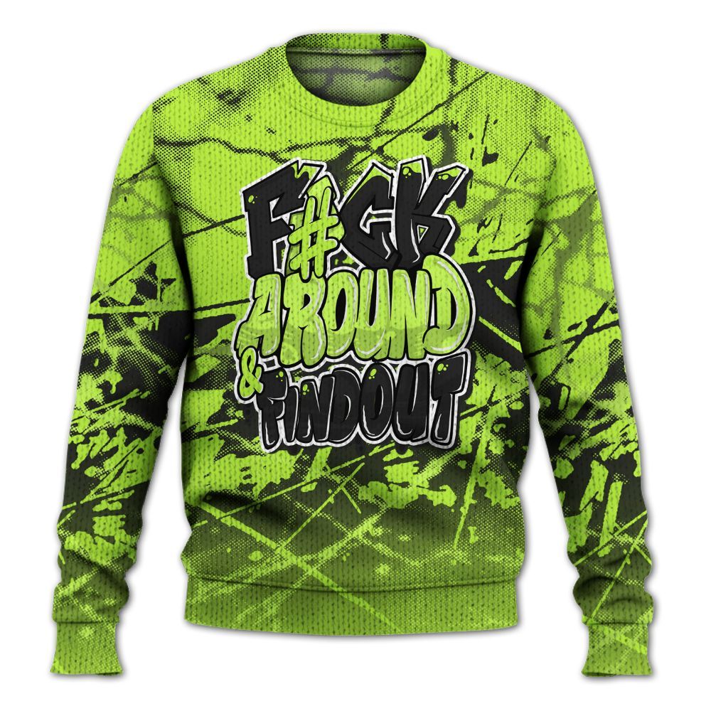 Knitted Sweater To Match Air Force 1 Low Dance Volt - F Around Find Out Graphic Profound