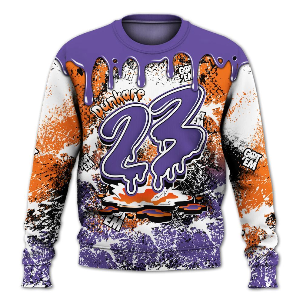 Sweatshirt To Match Air Max Waffle SP Voltage Purple - Dripping 23 Drip All Over Print