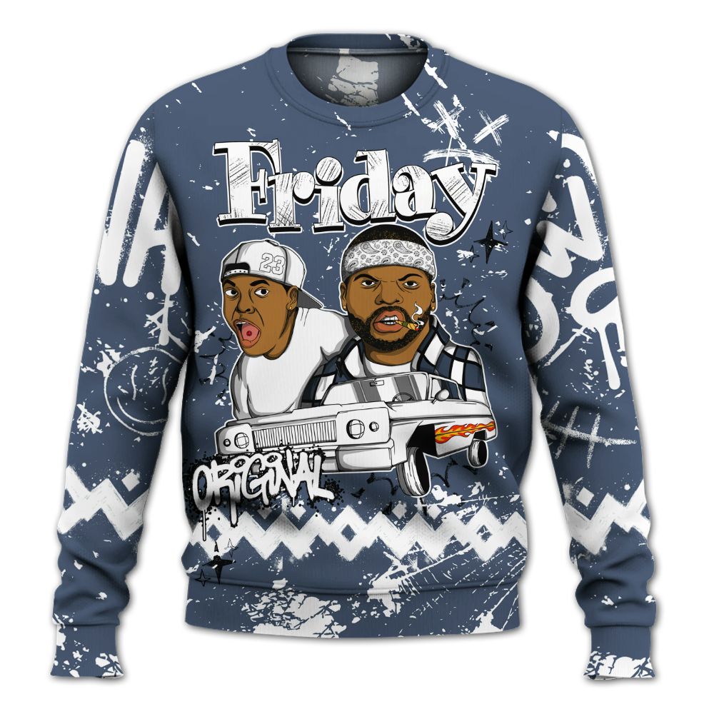 Sweatshirt To Match Low Diffused Blue 11s - Friday Sneaker Crayon All Over Print