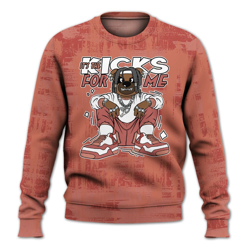 Sweatshirt To Match Dune Red 13s - Sneakers Bear Glitch Art All Over Print
