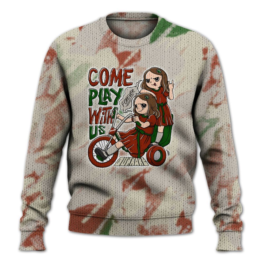 Knitted Sweater To Match El Grito 5s - Come Hangout Halloween Abstract Halftone