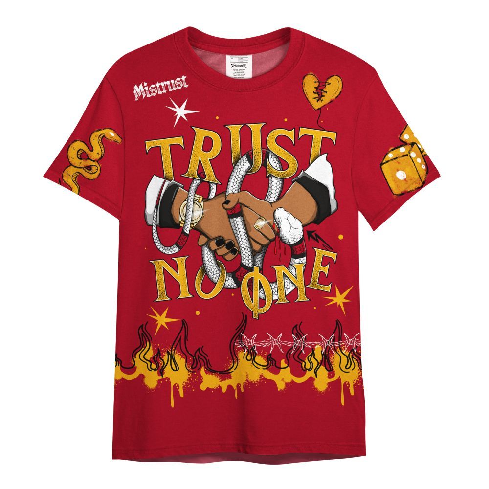 Shirt To Match Cardinal 7s - Trust No One Snake-Bite Doodle Crayon All Over Print