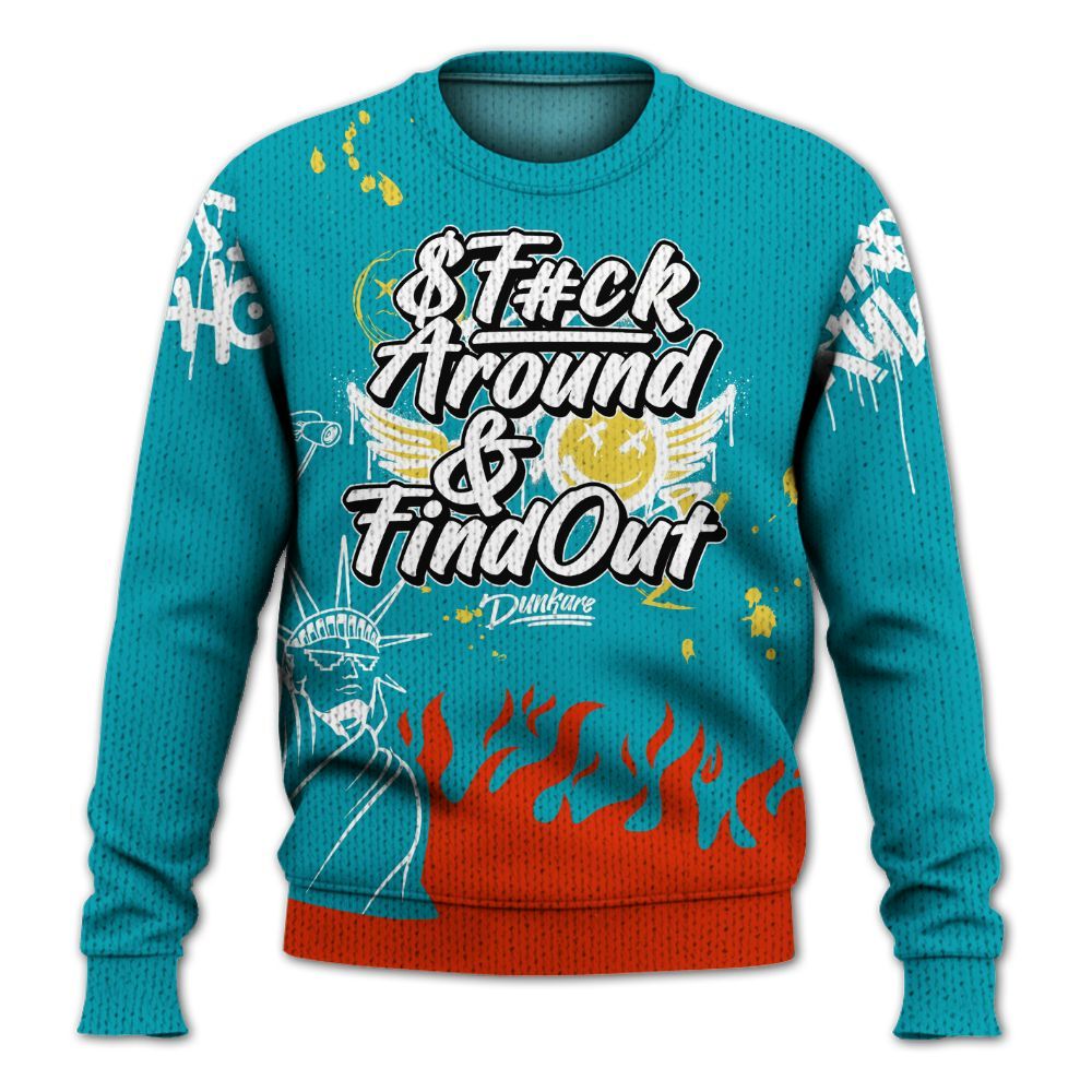 Knitted Sweater To Match Dunk Low KD 17 N7 - Graphic Fck Around Find Out