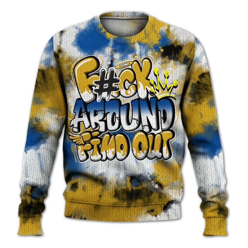 Knitted Sweater To Match High Laney 1s - Tie Dye FK Around Find Out