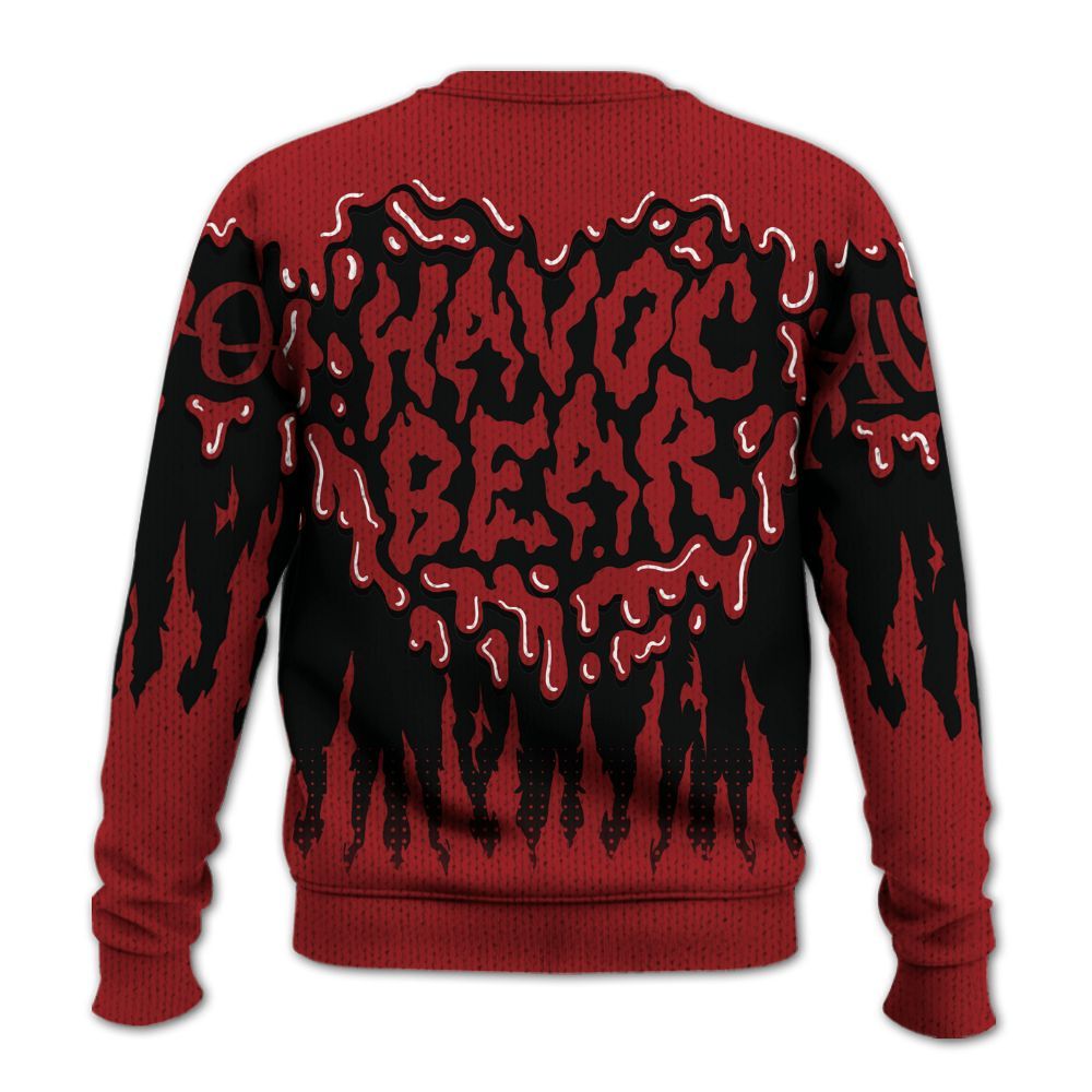 Sweater To Match Alternate Flu Game 12s Shirt - Havok Bear Dripping Graphic