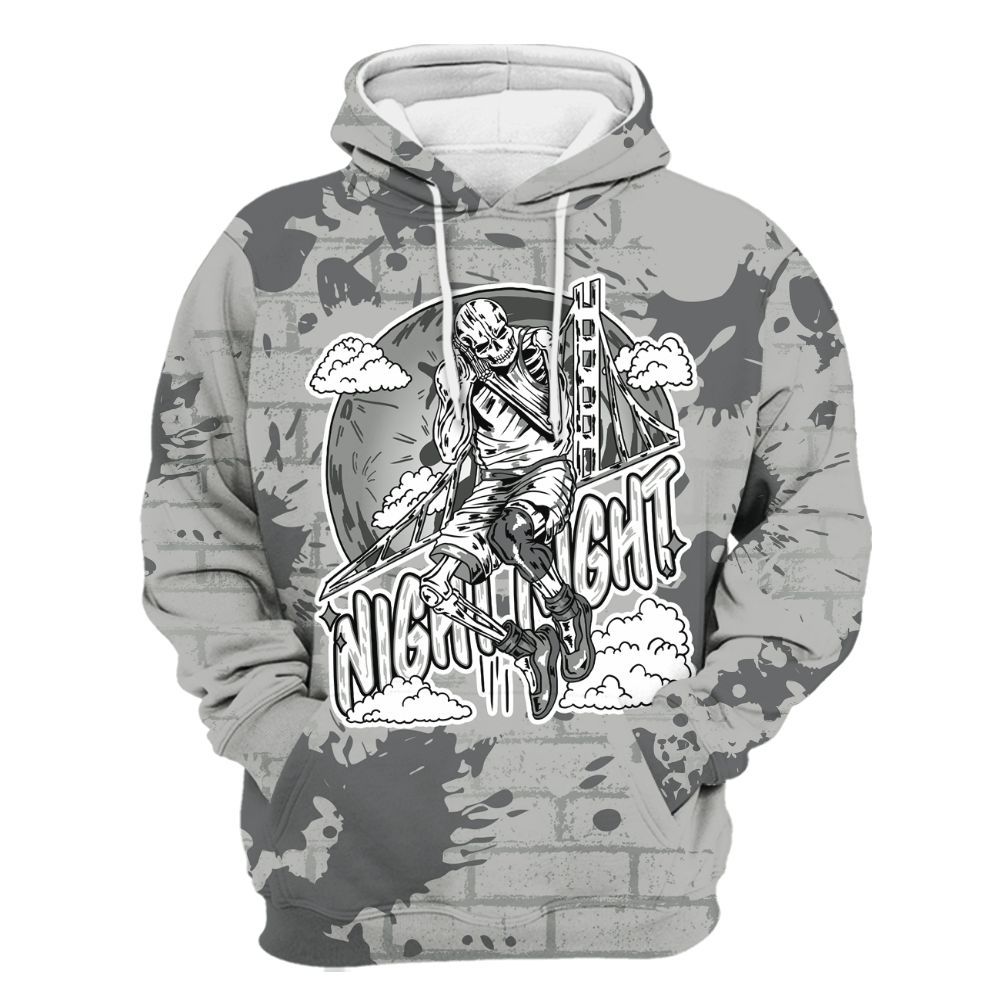 Hoodie To Match Retro Wet Cement 4s - Seeya Skeleton Brick All Over Print