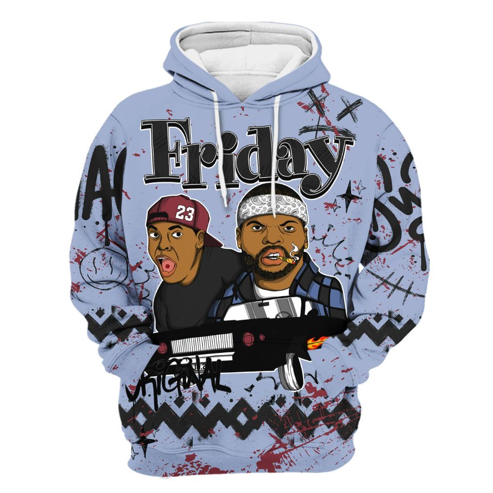 Hoodie To Match Black Metallic 5s - Friday Sneaker Crayon All Over Print