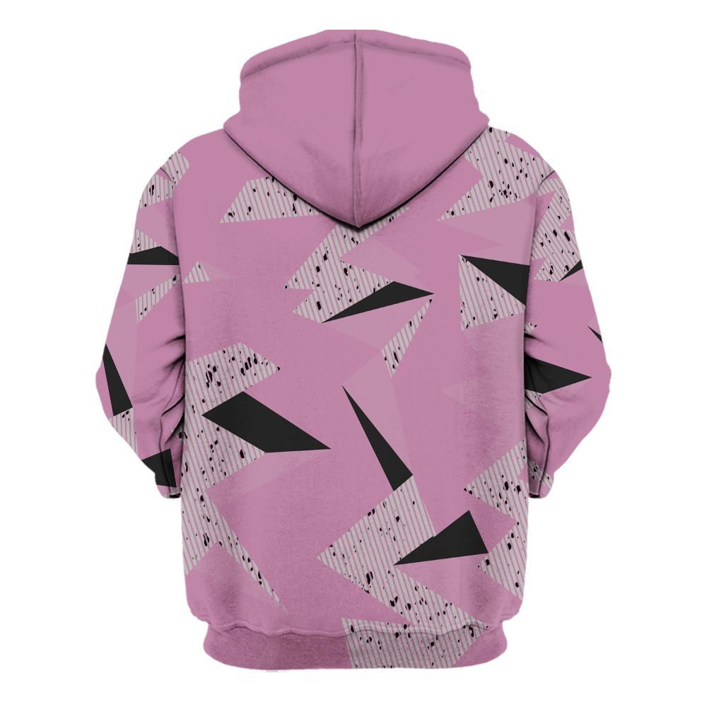 Hoodie To Match Neutral Grey Black White Orchid 4s - Geometric Camouflage Pattern All Over Print