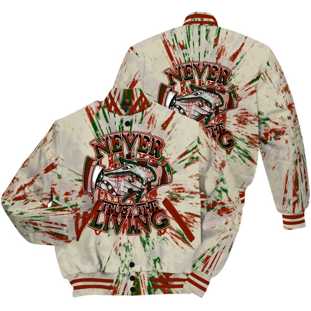 Varsity Jacket To Match El Grito 5s Shirt - Never Trusting Living Graphic Halloween All Over Print