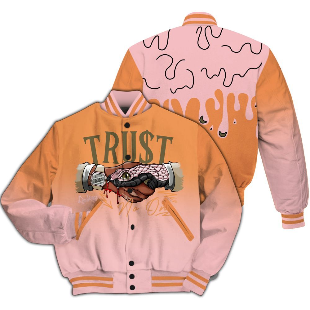 Varsity Jacket To Match SB Dunk Low Red Stardust - Trust No One Drip All Over Print