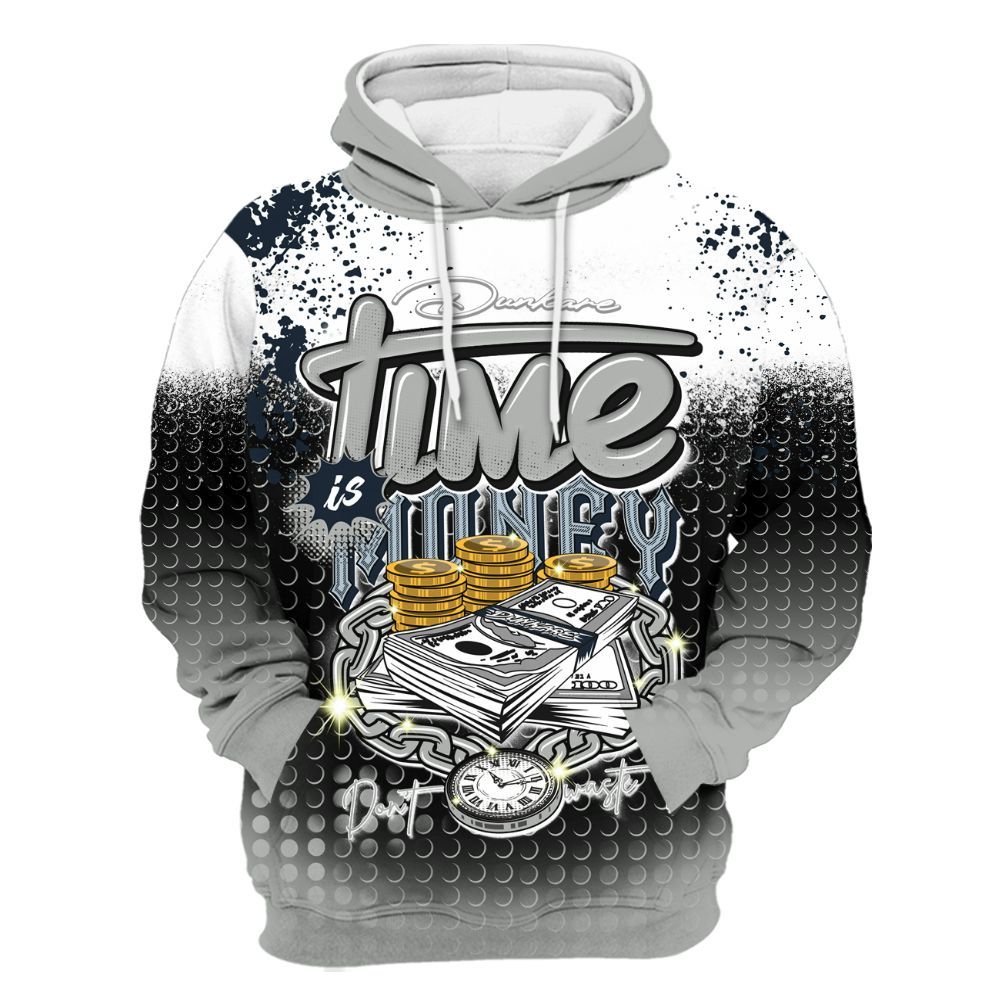 Hoodie To Match Retro Georgetown 6s - Halftone Time Is Money All Over Print