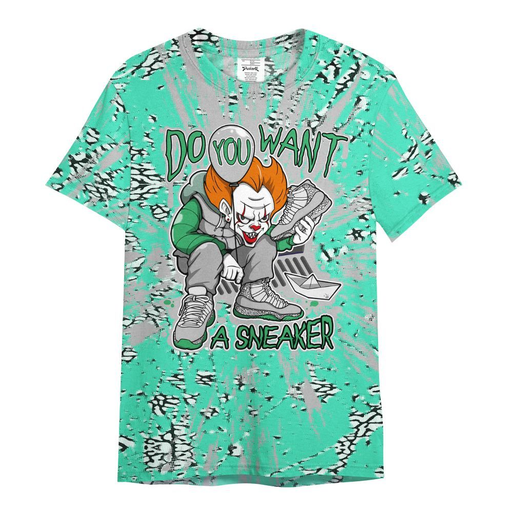 Shirt To Match Black Green Glow 3s - Clown Scary Sneakers Graphic Halloween All Over Print