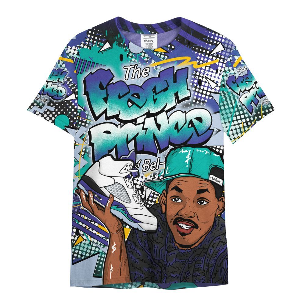 Shirt To Match Retro Grape 5s - Fresh Sneaker 90s All Over Print