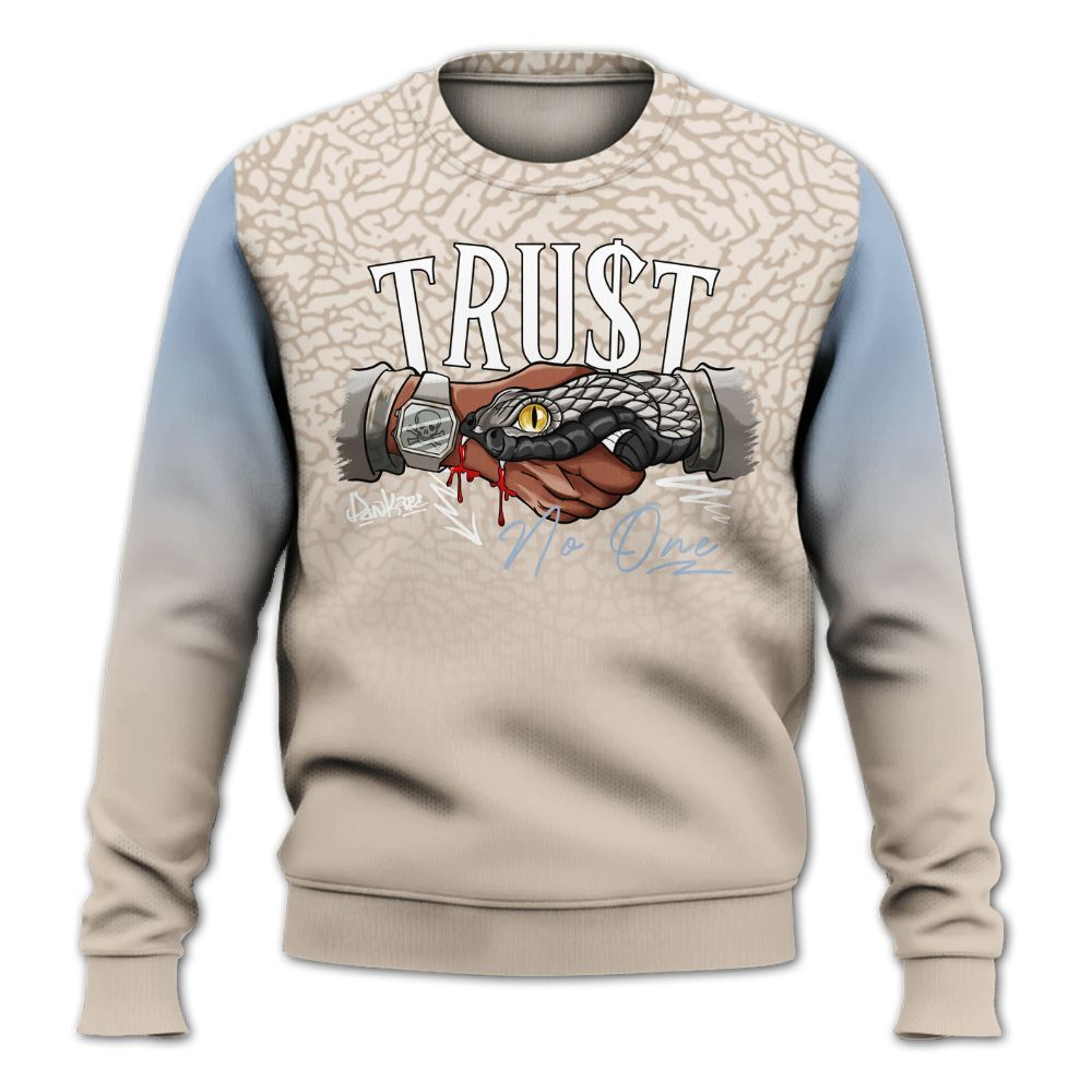 Sweatshirt To Match Desert Sand 3s - Snake Trust No One Drip All Over Print