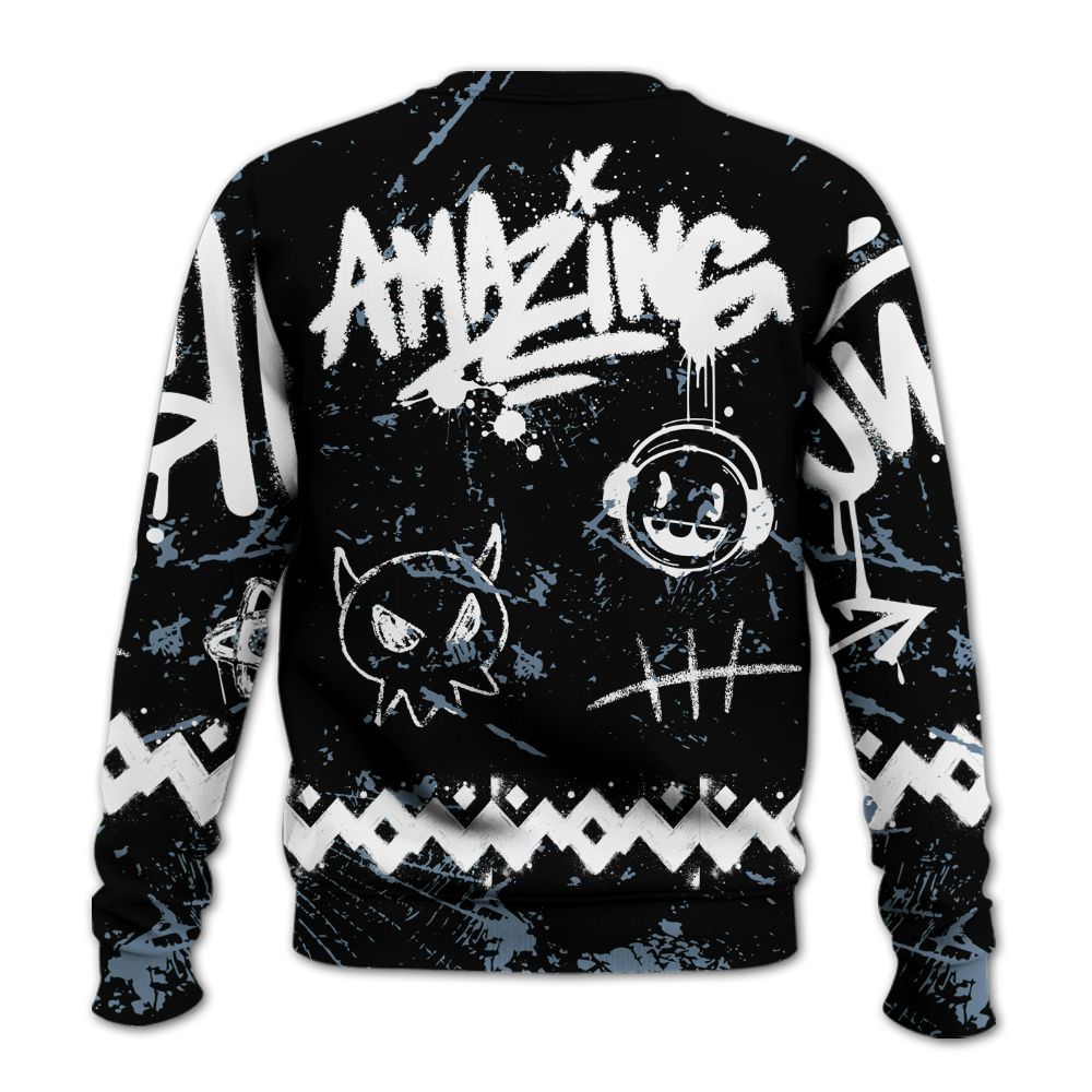 Sweatshirt To Match Black Chrome 6s - Friday Sneaker Crayon All Over Print