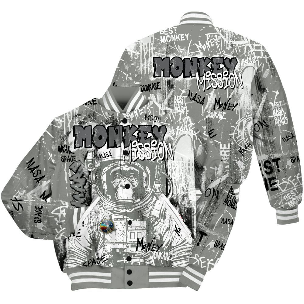 Varsity Jacket To Match Paris Olympics 4s Shirt, Monkey Misson Space All Over Print