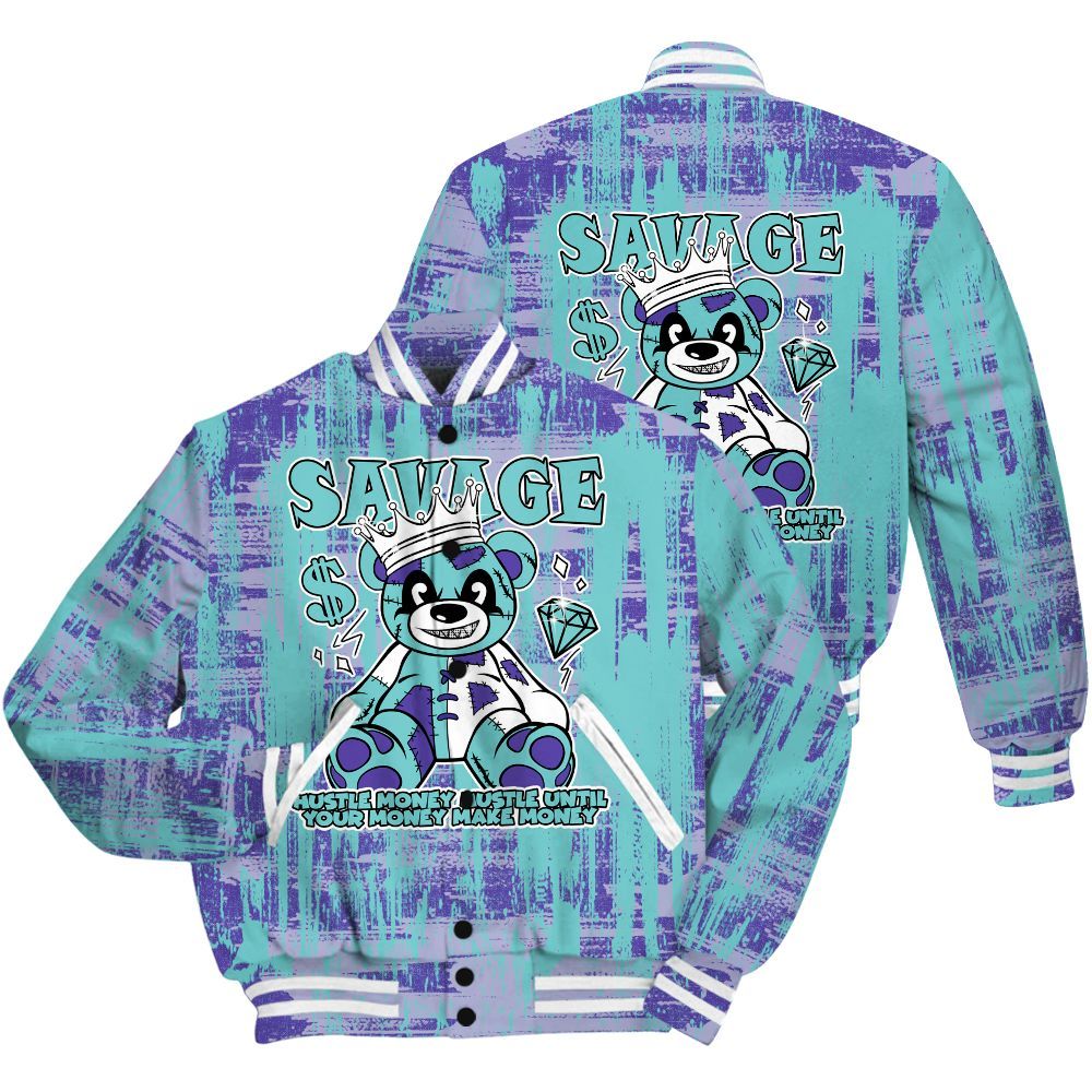 Varsity Jacket To Match Low Hornets 1s Shirt - Savages Bear Glitch Art All Over Print