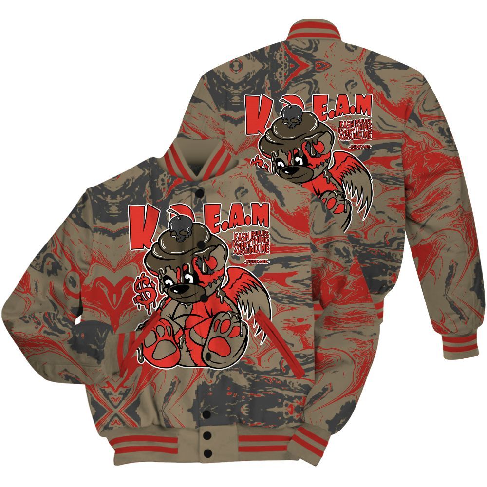 Varsity Jacket To Match Olive 9s Shirt - Loot Bear Liquid All Over Print