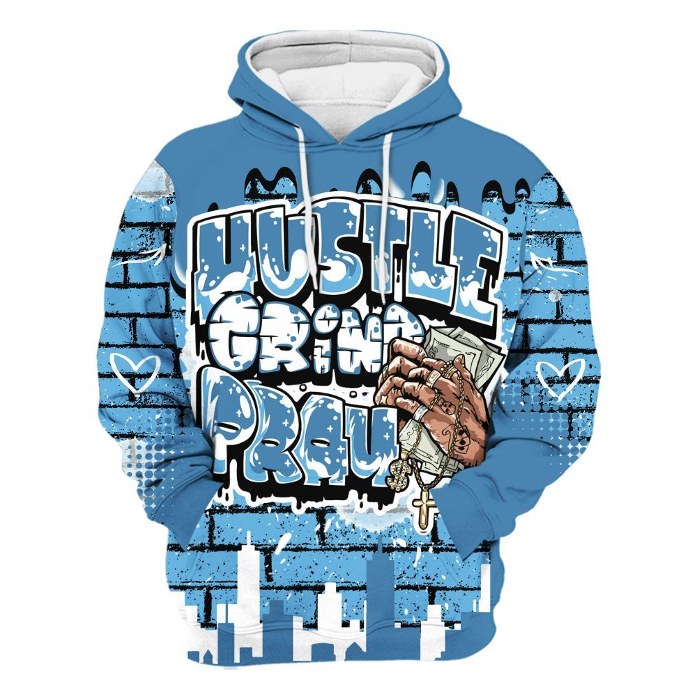 Hoodie To Match Melo 12s - Hustles Grind Pray Drip All Over Print
