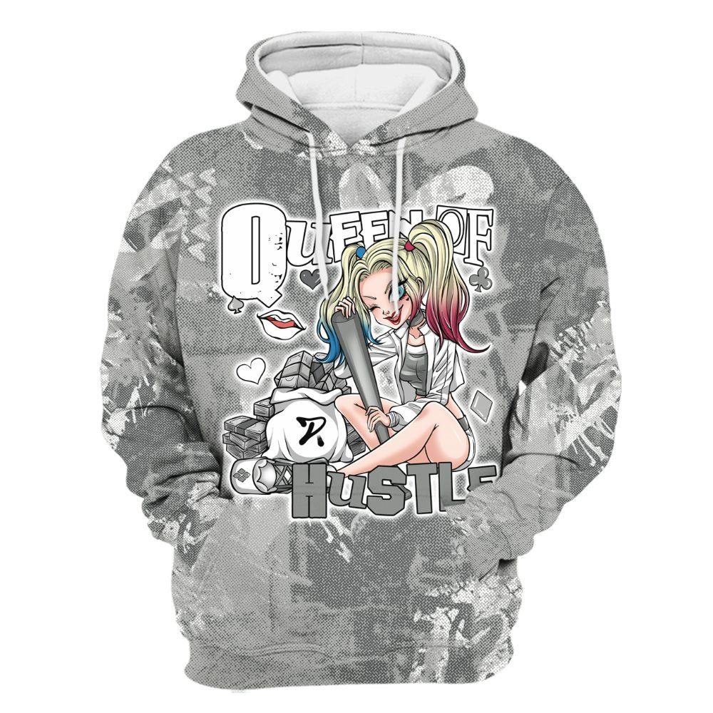 Hoodie To Match Retro Wet Cement 4s - Hustles Quiinn Heart Grunge All Over Print